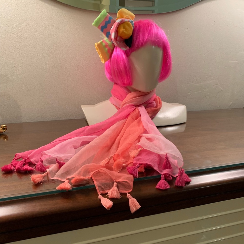 Talbots Pink Scarf With Tassels